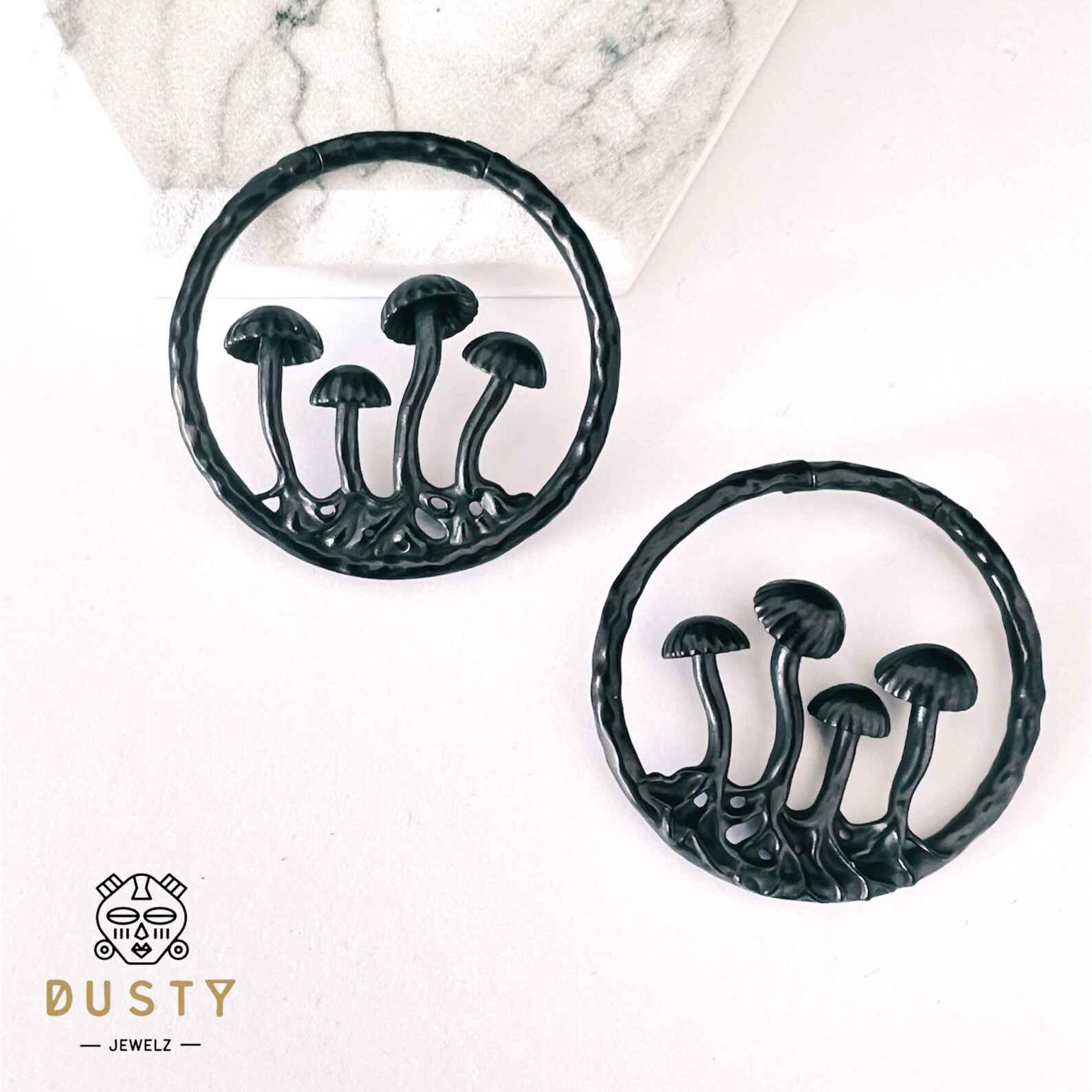 Mushrooms Ear Weights Hoops Earweights Mushroom Ear Etsy