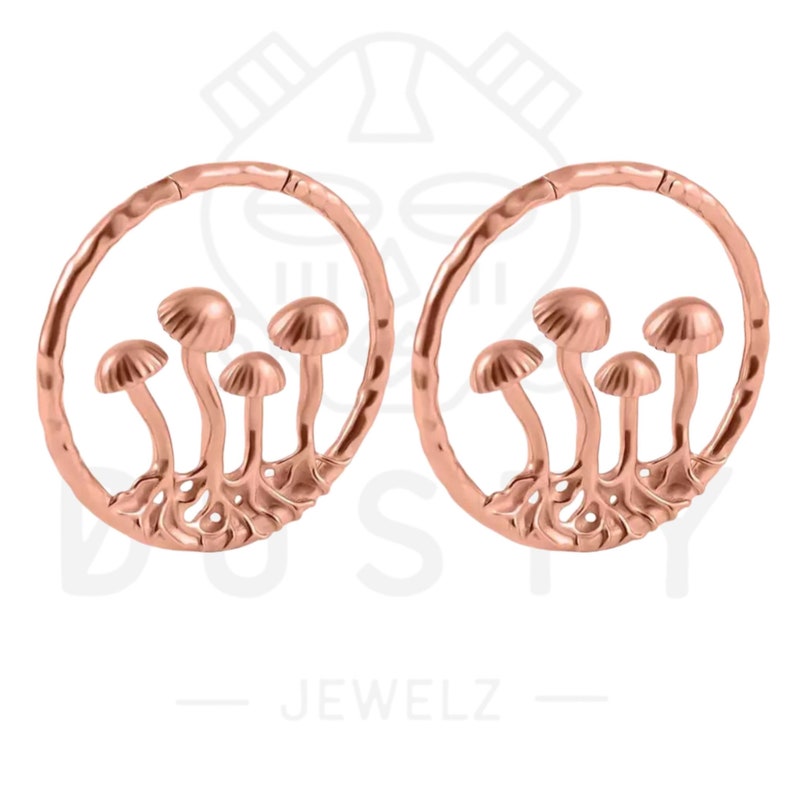 Mushrooms Ear Weights Hoops Earweights Mushroom Ear Etsy