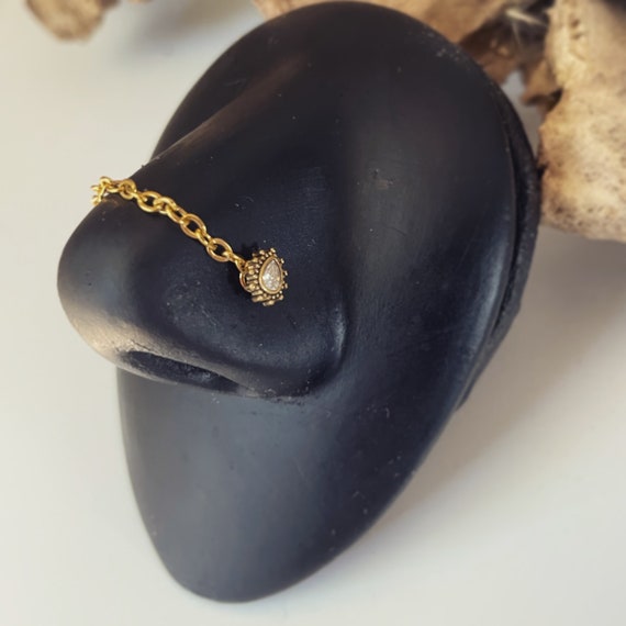 Gold on sale nostril chain