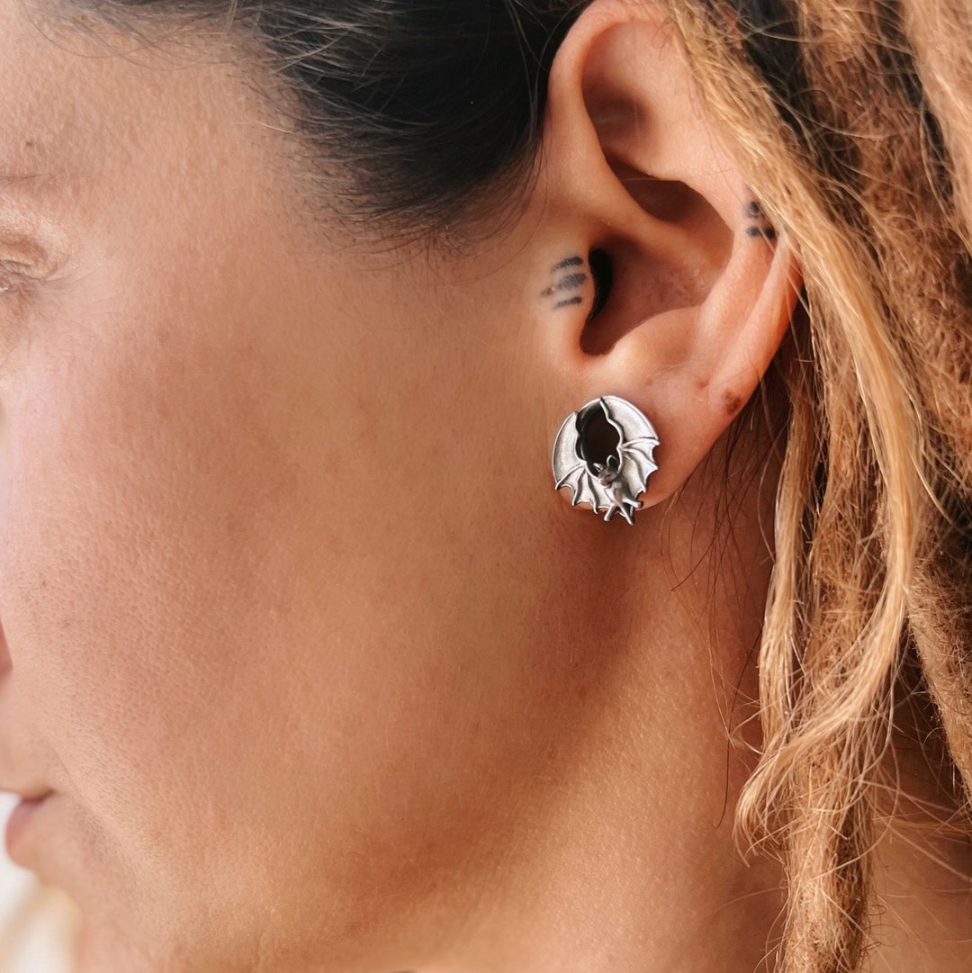 Bat Saddle Plugs Tunnels Halloween Plugs Bats Vampire Ear Stretchers