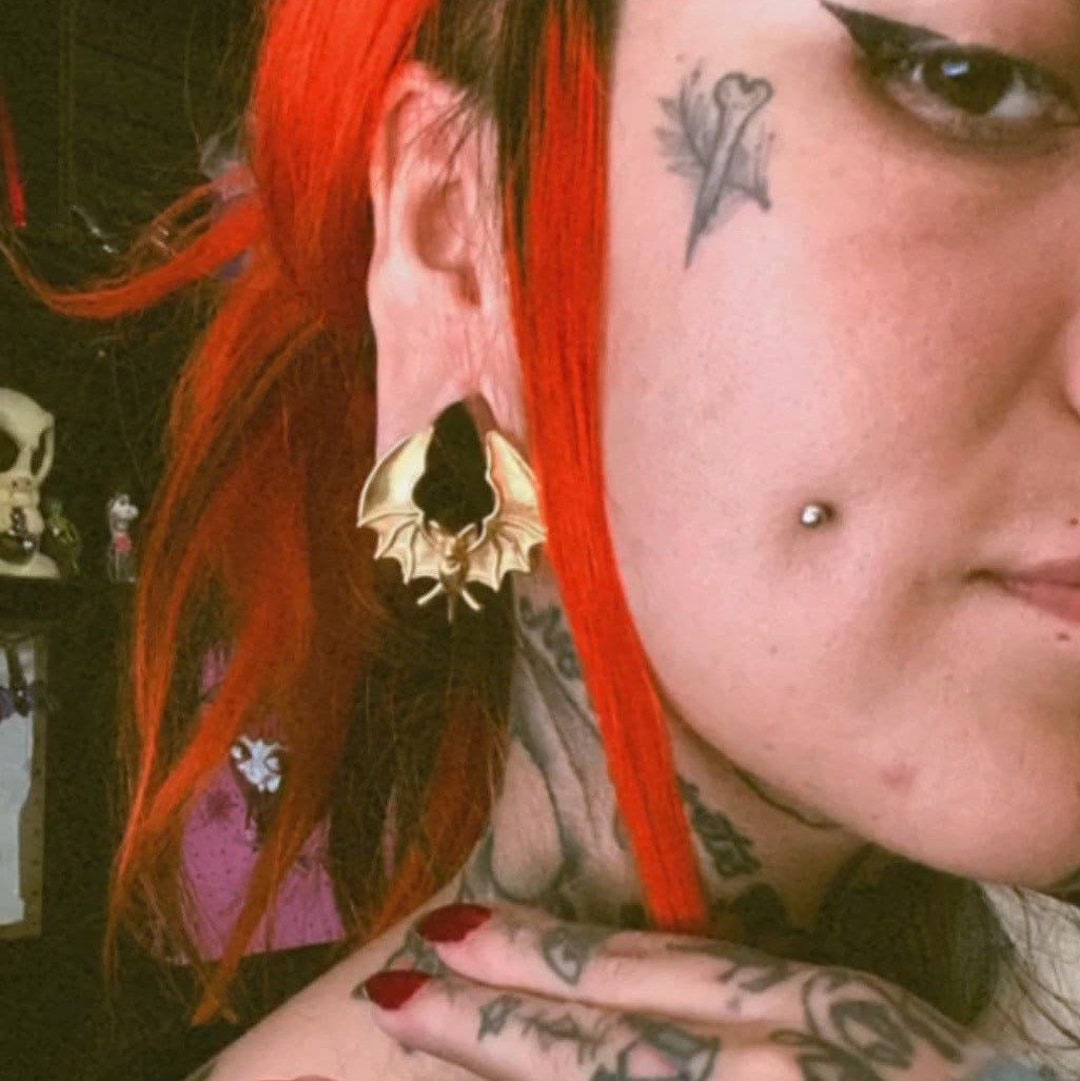 Bat Saddle Plugs Spreaders Saddles Plug Weights Ear Plug Gauge Jewelry