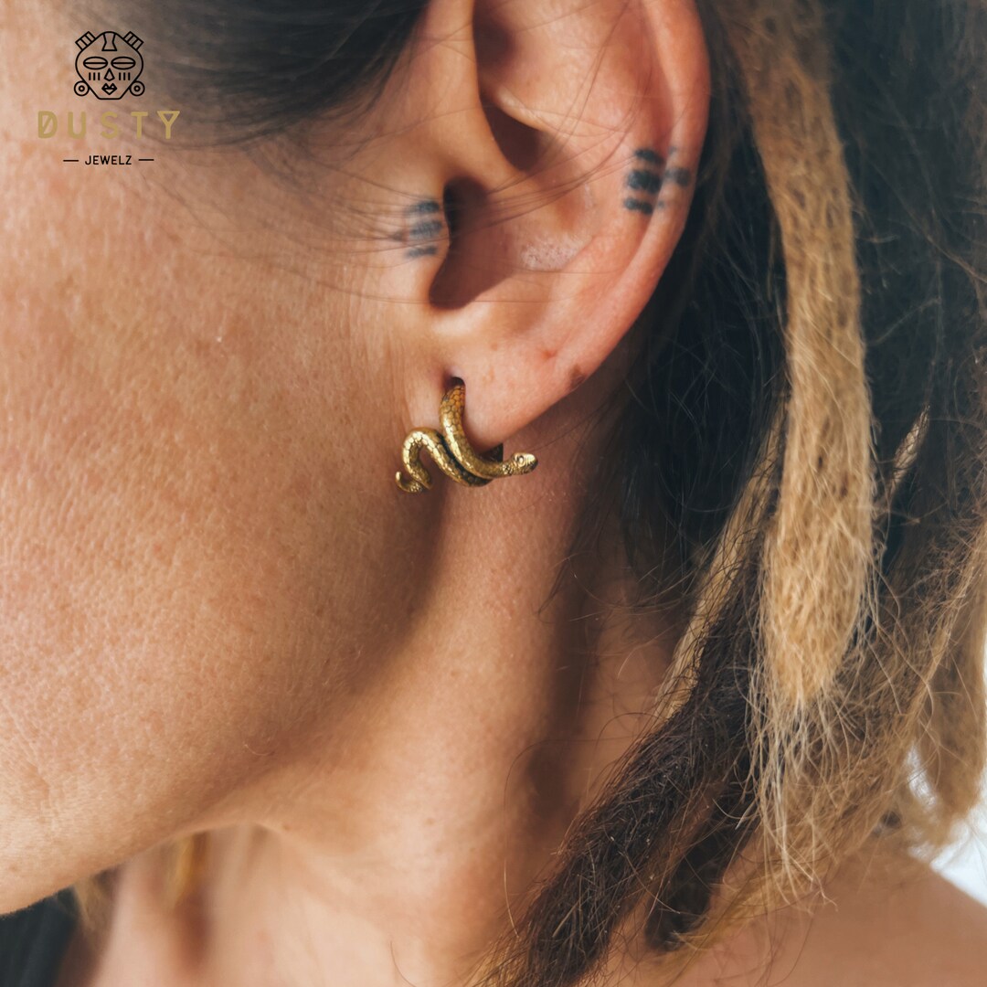 Snake Lobe Cuffs Ear Hangers Ear Weights Wrap Gauges Jewelry Stretched