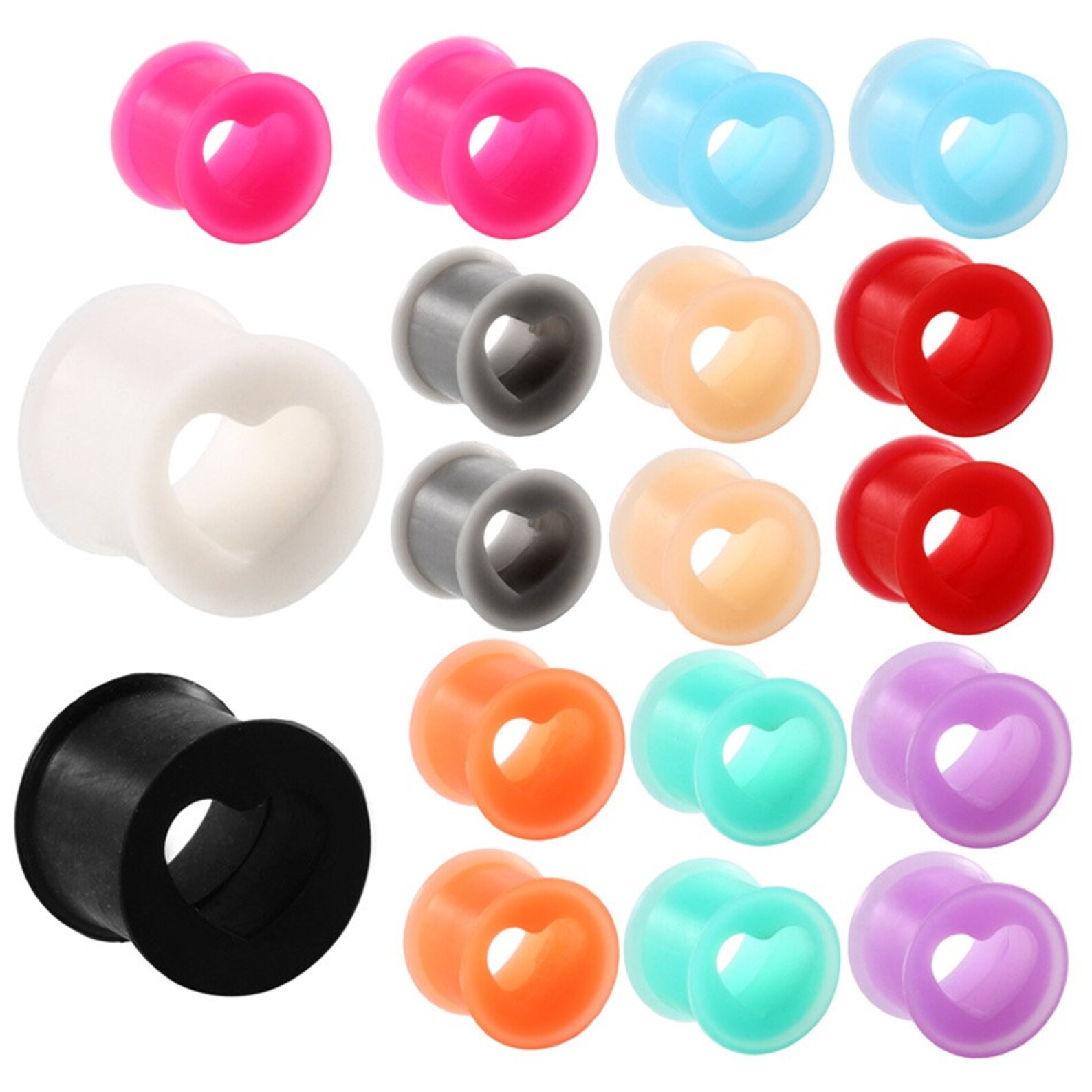 Heart Shaped Silicone Ear Tunnels Soft and Flexible Ear Etsy