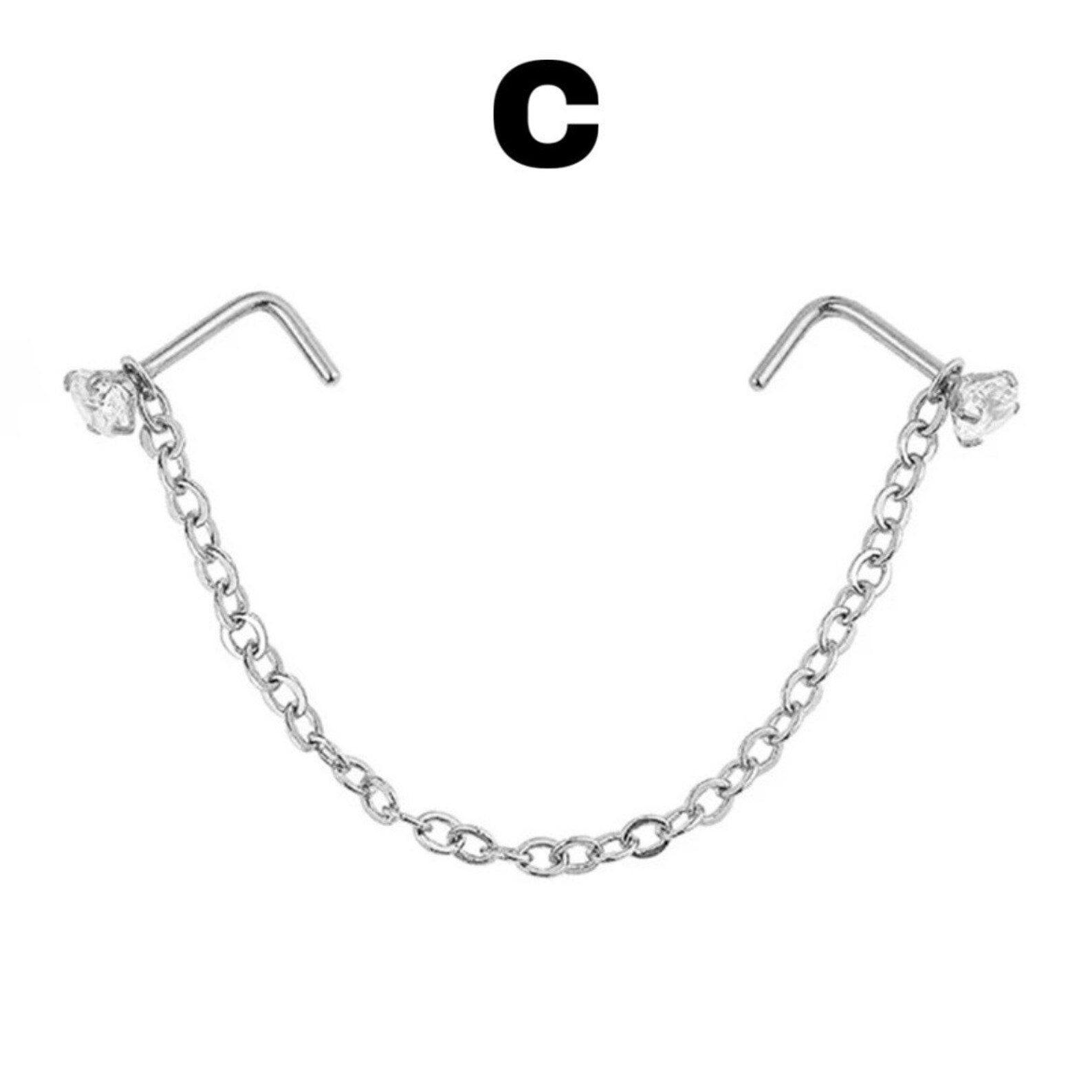 Stainless Steel Nose Chain Bogo Nose Piercing Chain Etsy