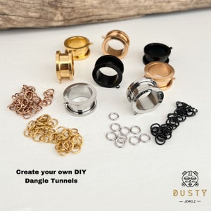 DIY Dangle Plugs & Tunnels | SCREW FIT Connector Eyelets | Stainless Steel Flesh Tunnel Gauges Piercing | Body Jewelry