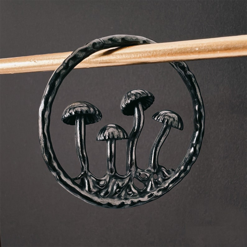 Mushrooms Ear Weights Hoops Earweights Mushroom Ear Etsy