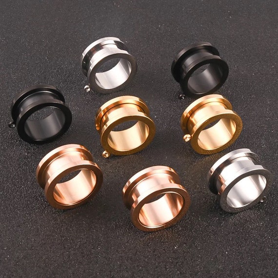 Titanium Single Flare Tunnel Plugs (8 Gauge Inch)