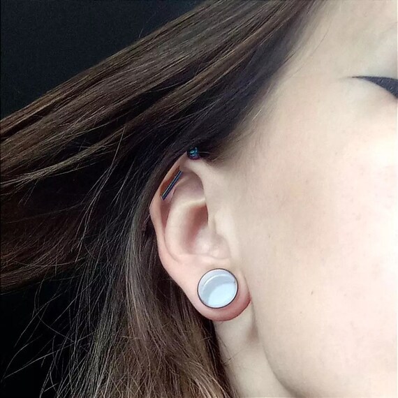 1 Pair Extra Big Acrylic Ear Plugs Saddle Double Flared Etsy Uk