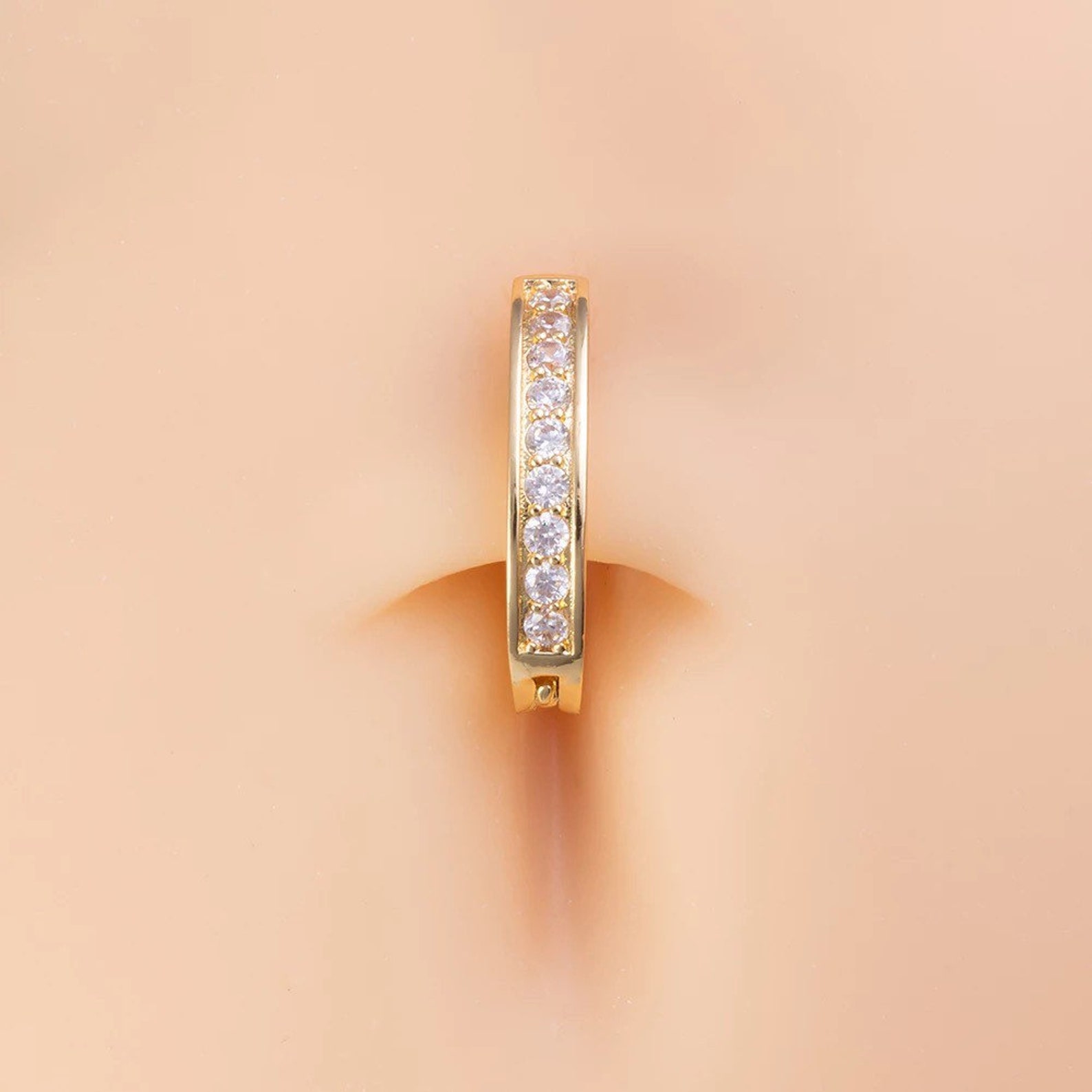 Belly Button Clicker Minimalist Sleeper Navel Ring Hinged Etsy UK