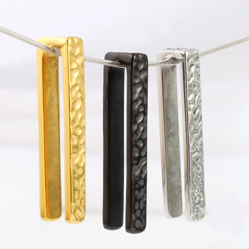 Hammered Bar Ear Weights Hangers Stainless Steel Gauge Ear Etsy