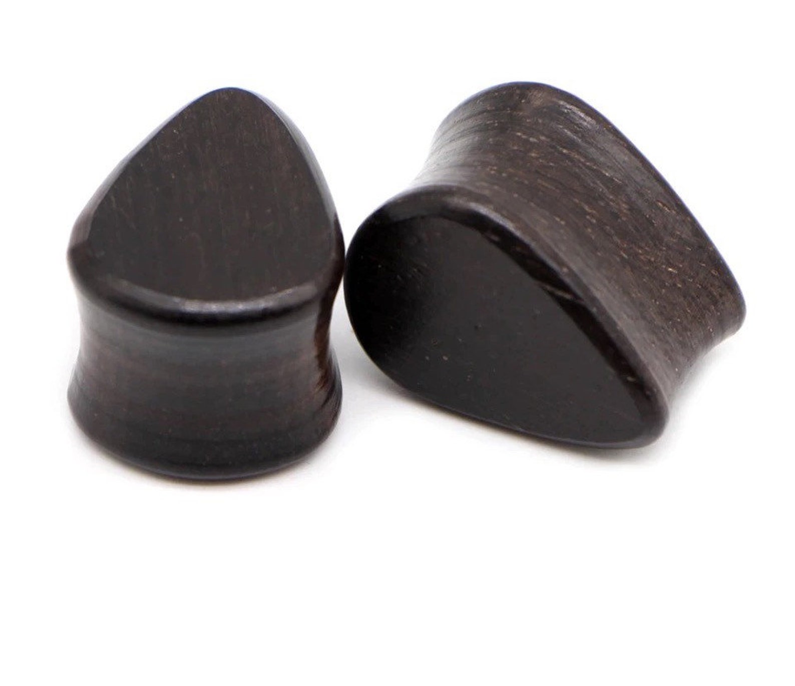 Convex Organic Ebony Wood Ear Plugs Different Shapes Etsy