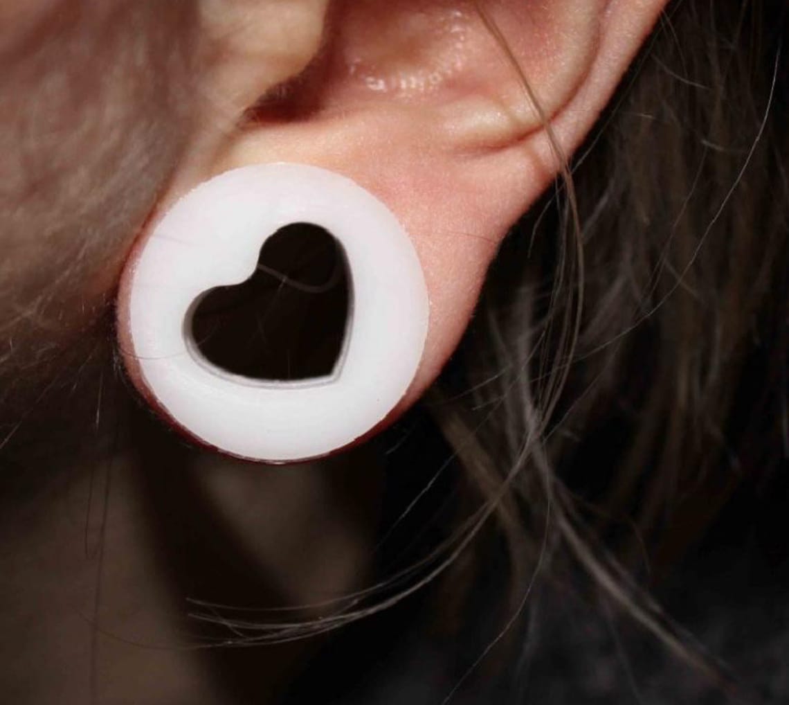 Heart Shaped Silicone Ear Tunnels Soft And Flexible Ear Etsy