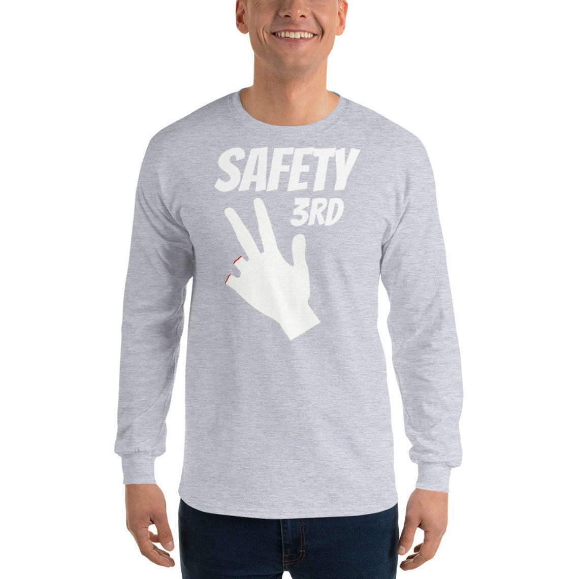 Safety Third shirt Mens Long Sleeve Shirt Etsy