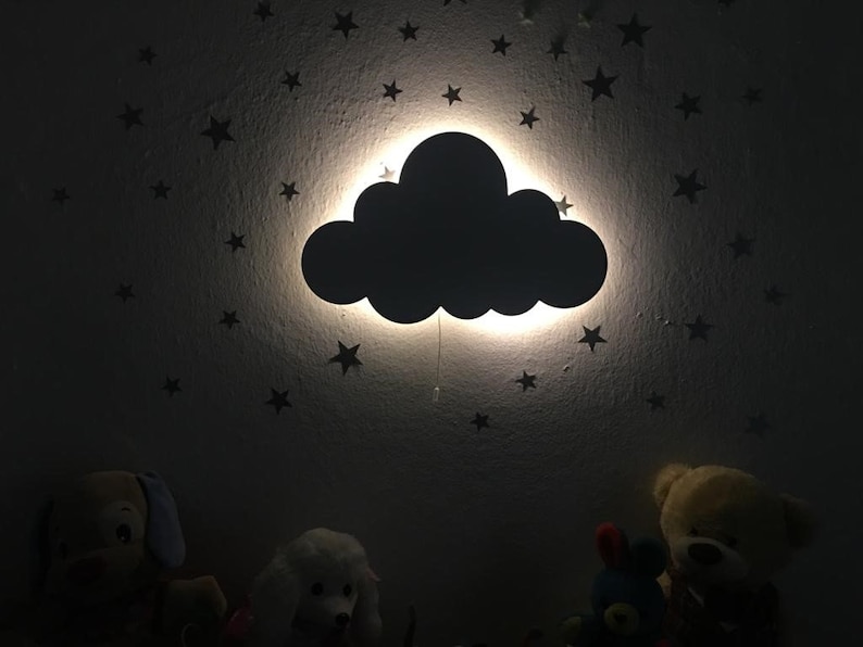 Nursery CLOUD Wall LightWooden Wall Light Kids Room Decor Etsy