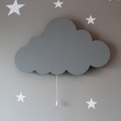 Cloud Wall Light Nursery Lighting Wooden Nightlight for Baby Etsy