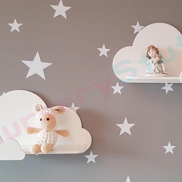 Set Of 2 CLOUD Wall Shelf, Nursery Wall Shelf, Baby Room Decoration, Child Room Bookshelf, Kids Room Wall Decor