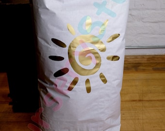 Goldene Sonne Kraft Aufbewahrungstasche, Papier Spielzeug Sack, Kraftpapier Wäsche, Kinderzimmer Dekor