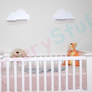 2er Set Wolken schwebend, Kinderzimmer Wandregal Holz, Kinderzimmer Dekor, Kinder Bücherregal, Montessori Babyzimmer Dekoration