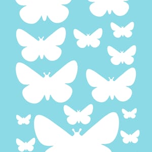Set von 35 verschiedenen Größen Schmetterling Wandaufkleber, Kinderzimmer KinderWand-Dekor, Wandtattoo Dekoration