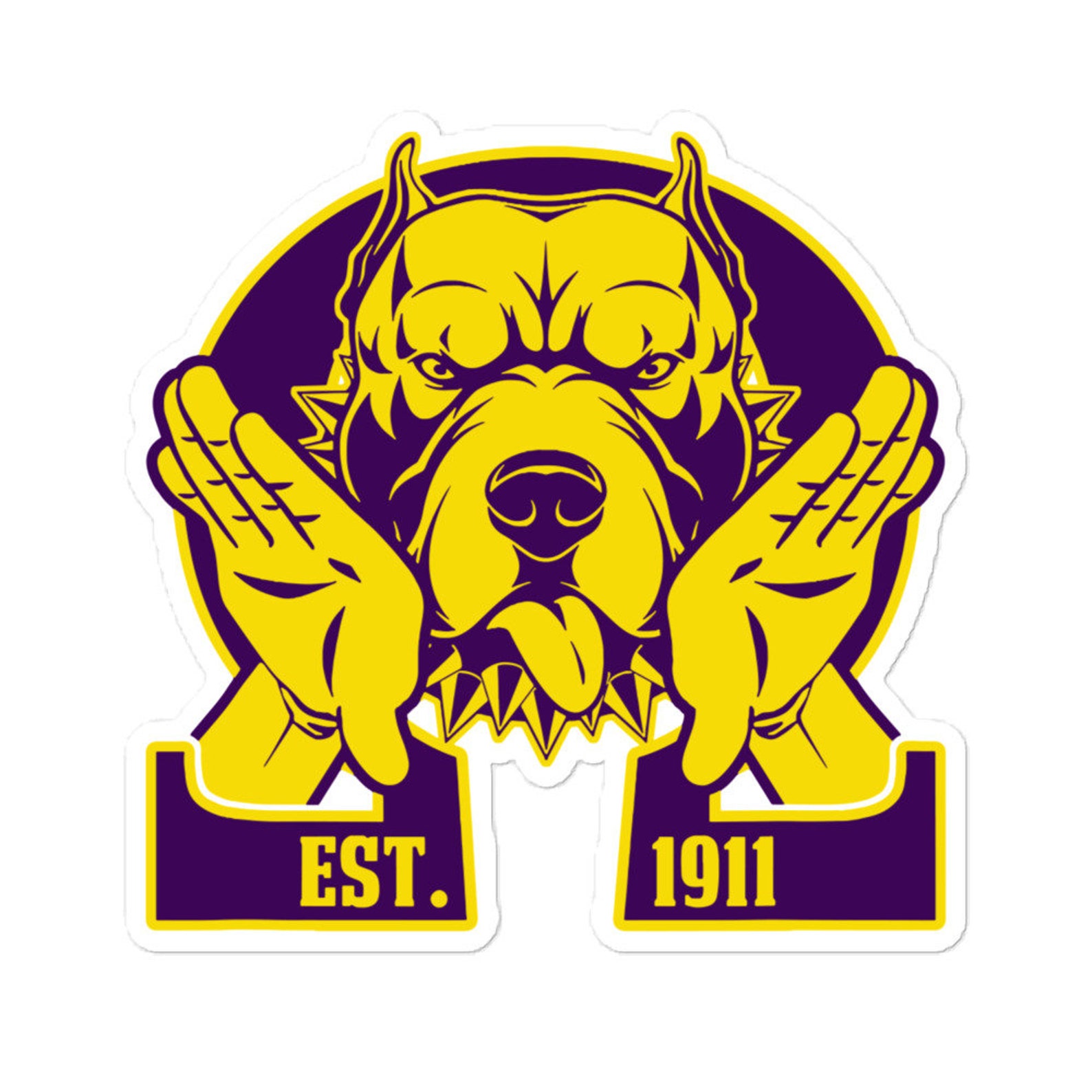 Omega Psi Phi 1911 Omega Dog Q Dog Bubblefree Stickers Etsy