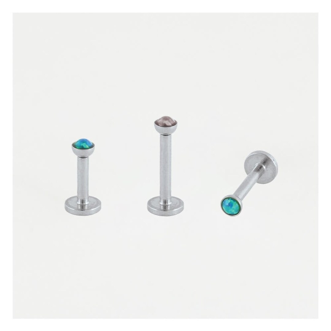 Opal Round Labret - Externally Threaded - Etsy UK