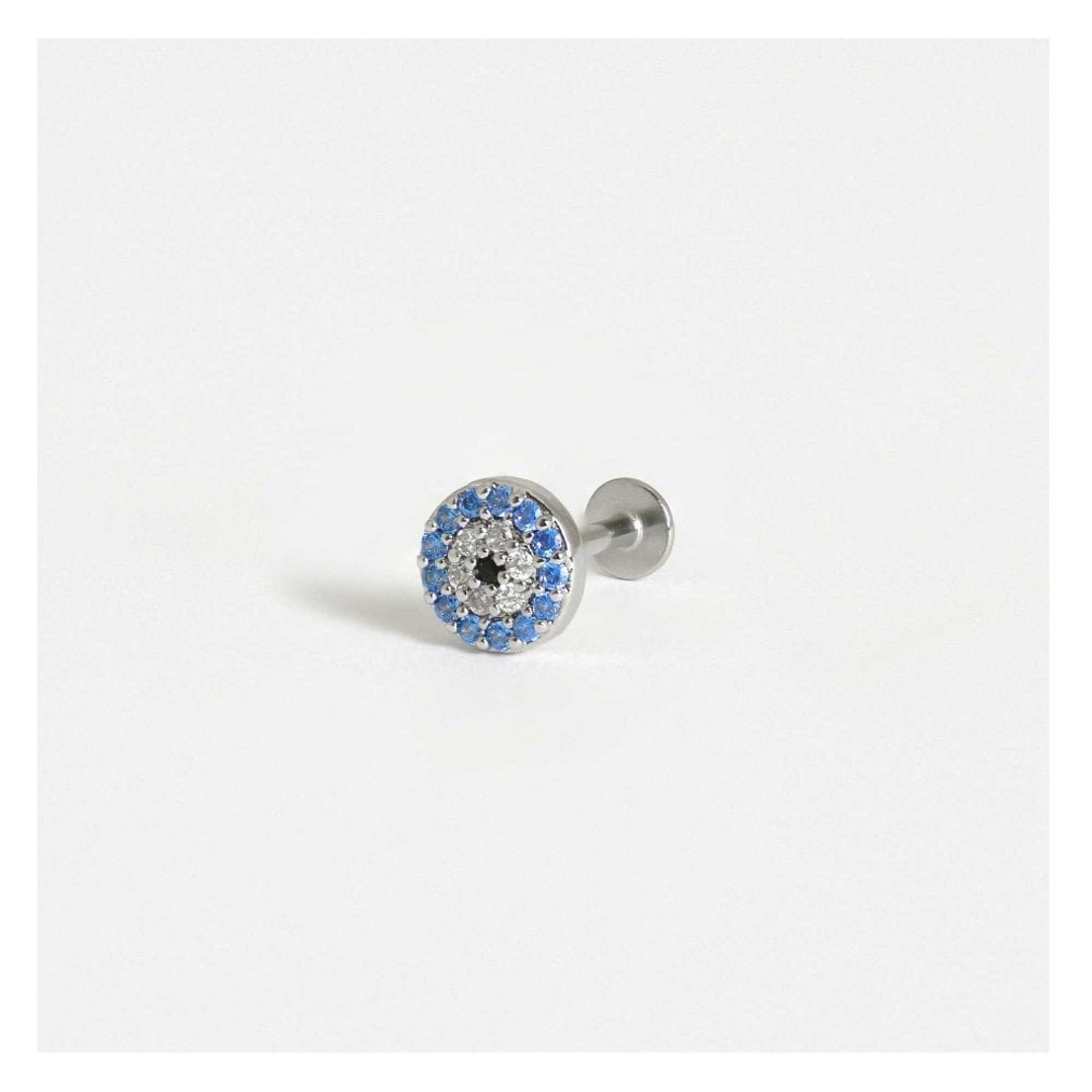 Labret With Blue Eye - Externally Threaded - Etsy