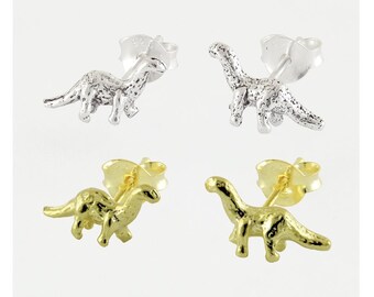 Dinosaur Studs. Sterling silver dinosaur ear studs.