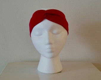 Red Turban Blair Waldorf Headband-Polyester Turban Headband