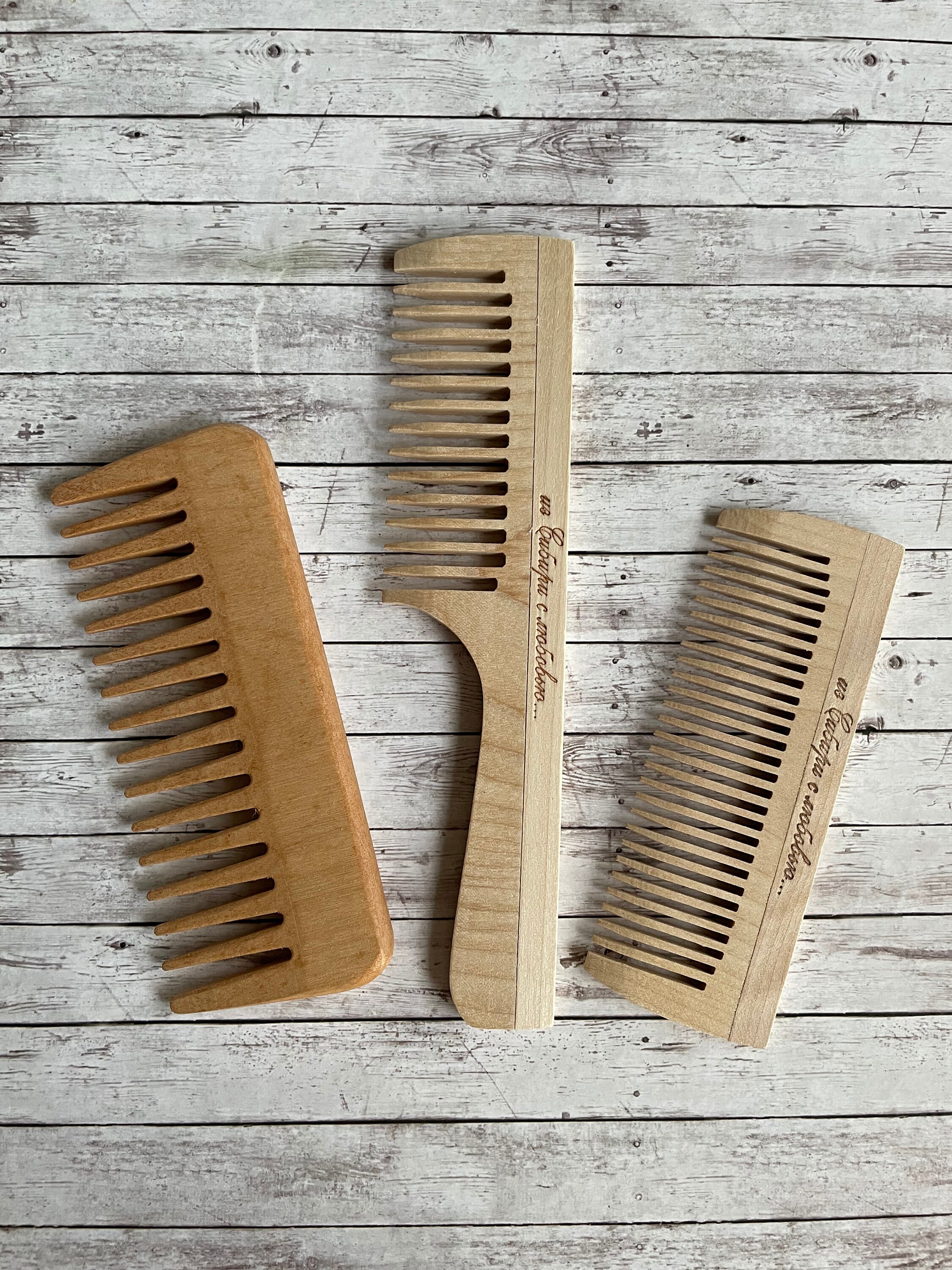 Wooden combs set Scalp massage tool set of 3 Etsy
