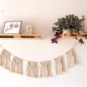 Guirlande de fanions en macramé Boho - parfaite pour la chambre des enfants ou le camping-car