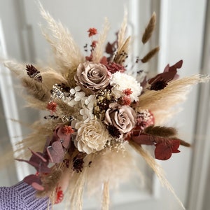 Buquê de noiva Boho feito de flores secas - pronto para envio imediato