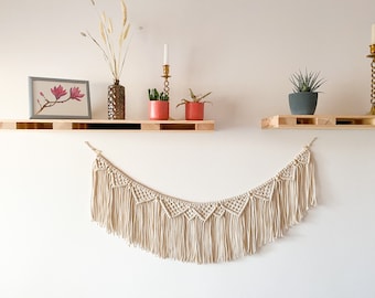 Boho macrame pennant chain XXL, garland, perfect decoration for campers, children's rooms, balconies, terraces, 110 cm