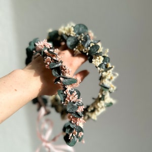 Haarkranz aus Trockenblumen für Hochzeit, JGA und Co.