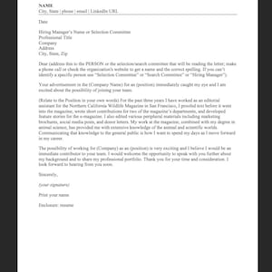 Professional Cover Letter