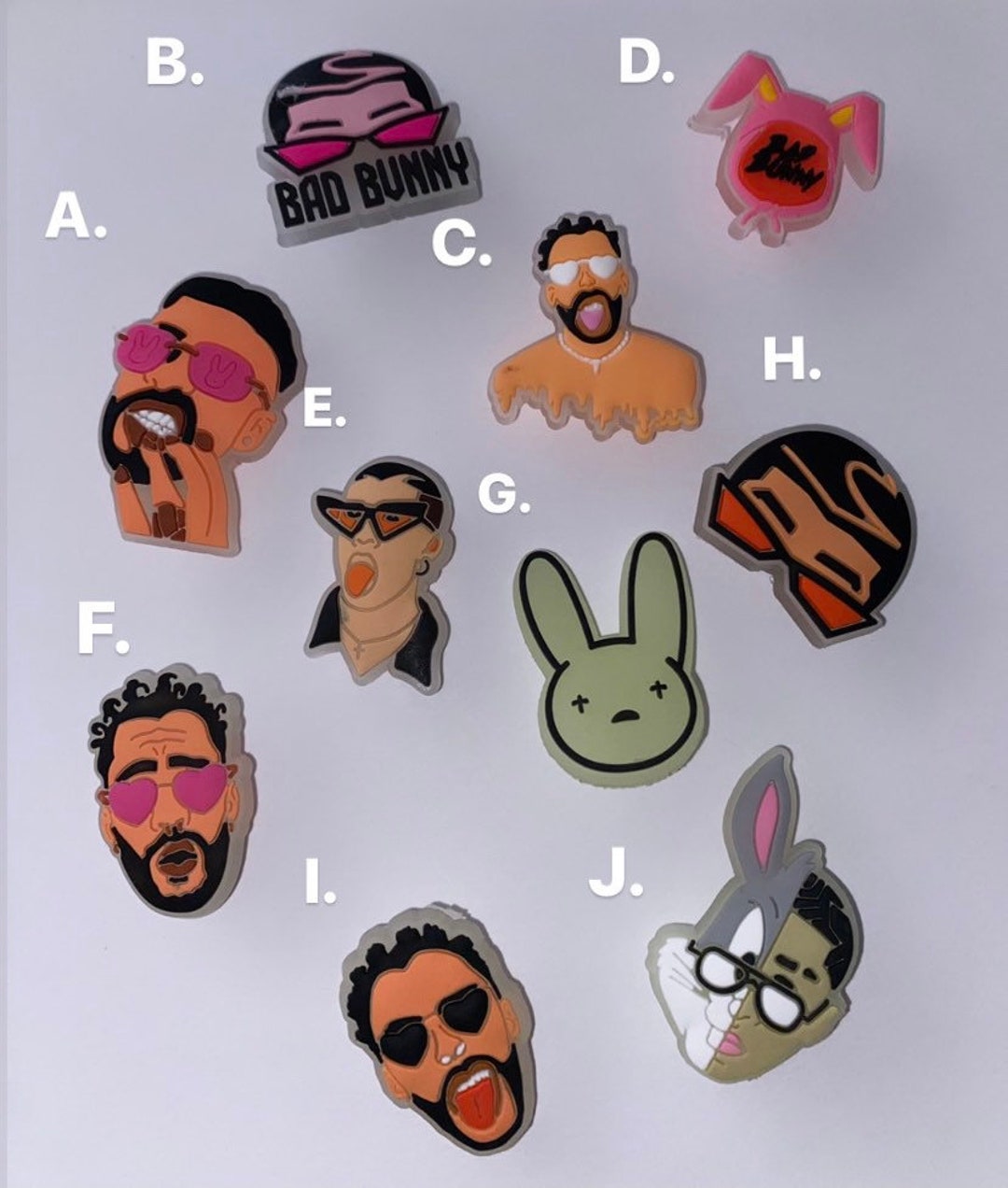 Bad Bunny Croc Charms Etsy