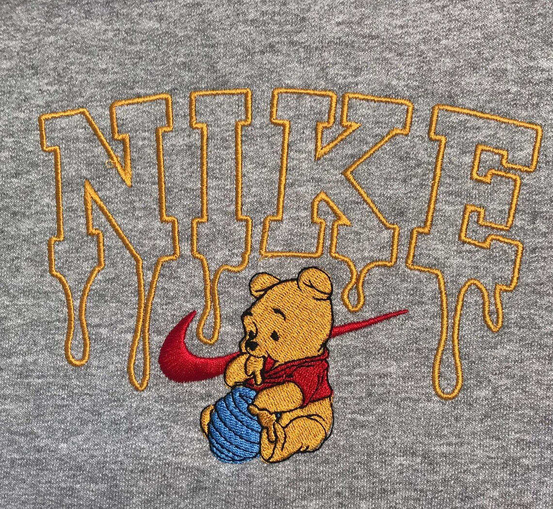 Custom Embroidered Outlined NIKE Drip Winnie the Pooh Honey | Etsy