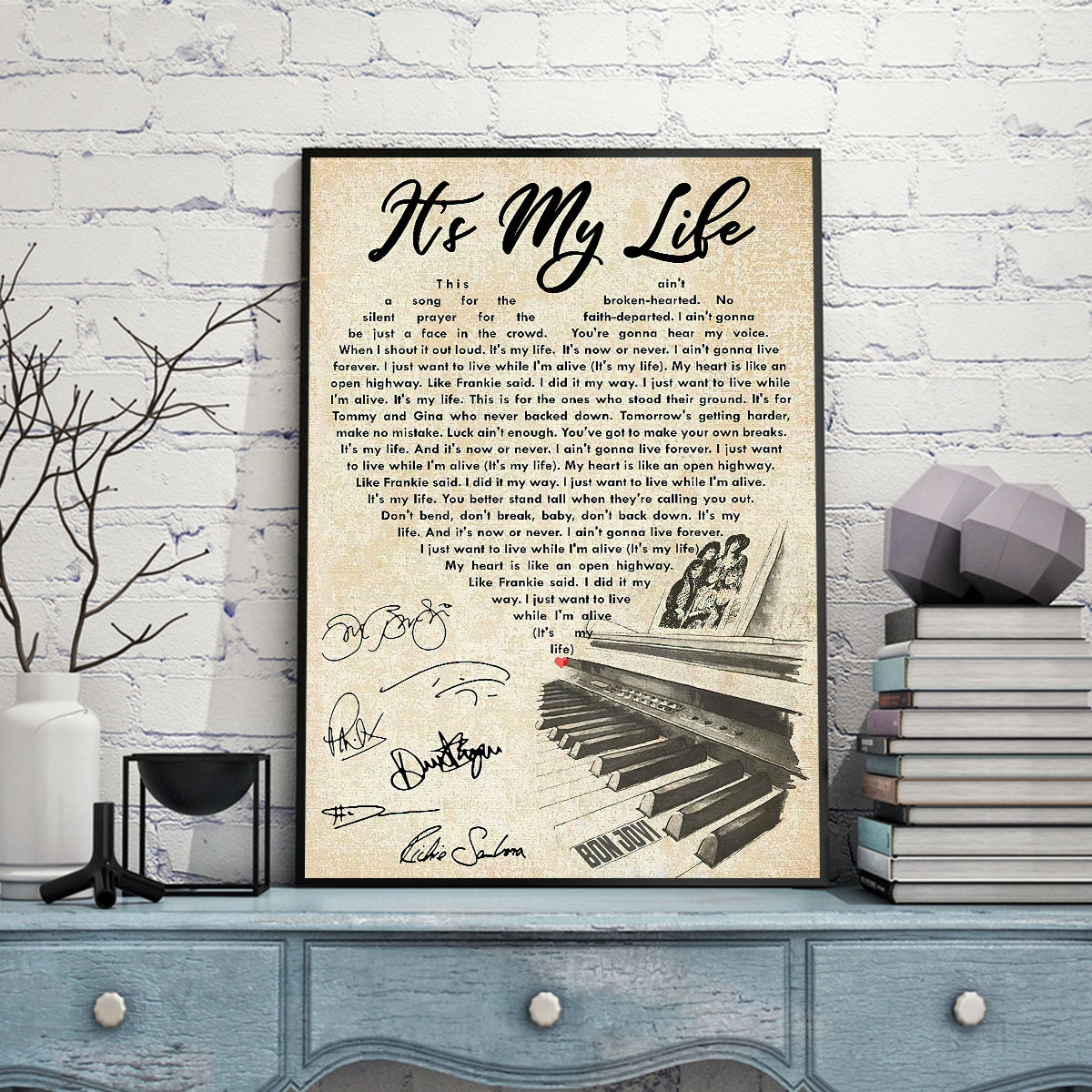 Bon Jovi It S My Life Lyrics Poster Unframed Paper Etsy