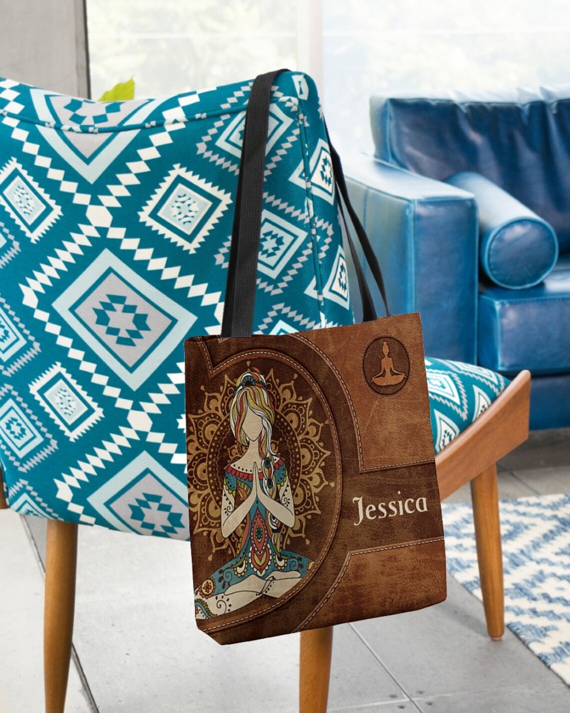 Personalized Yoga Girl Tote Bag Love Yoga Handbag Girl Yoga Etsy