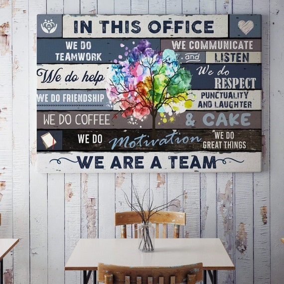 In This Office We Are A Team Canvas Team Spirit Motivational | Etsy