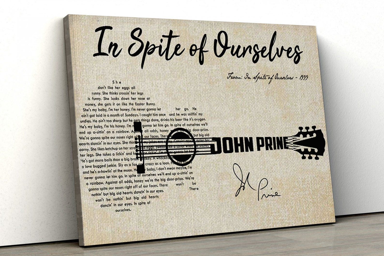 John Prine in Spite of Ourselves Lyrics Song Poster John | Etsy
