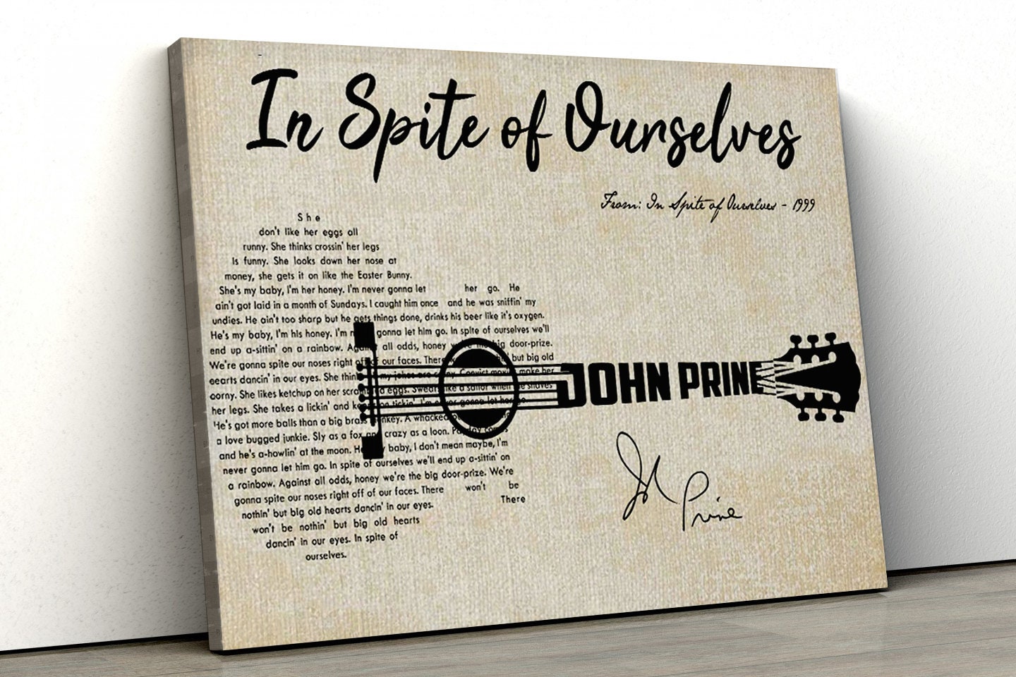 John Prine in Spite of Ourselves Lyrics Song Poster John Etsy