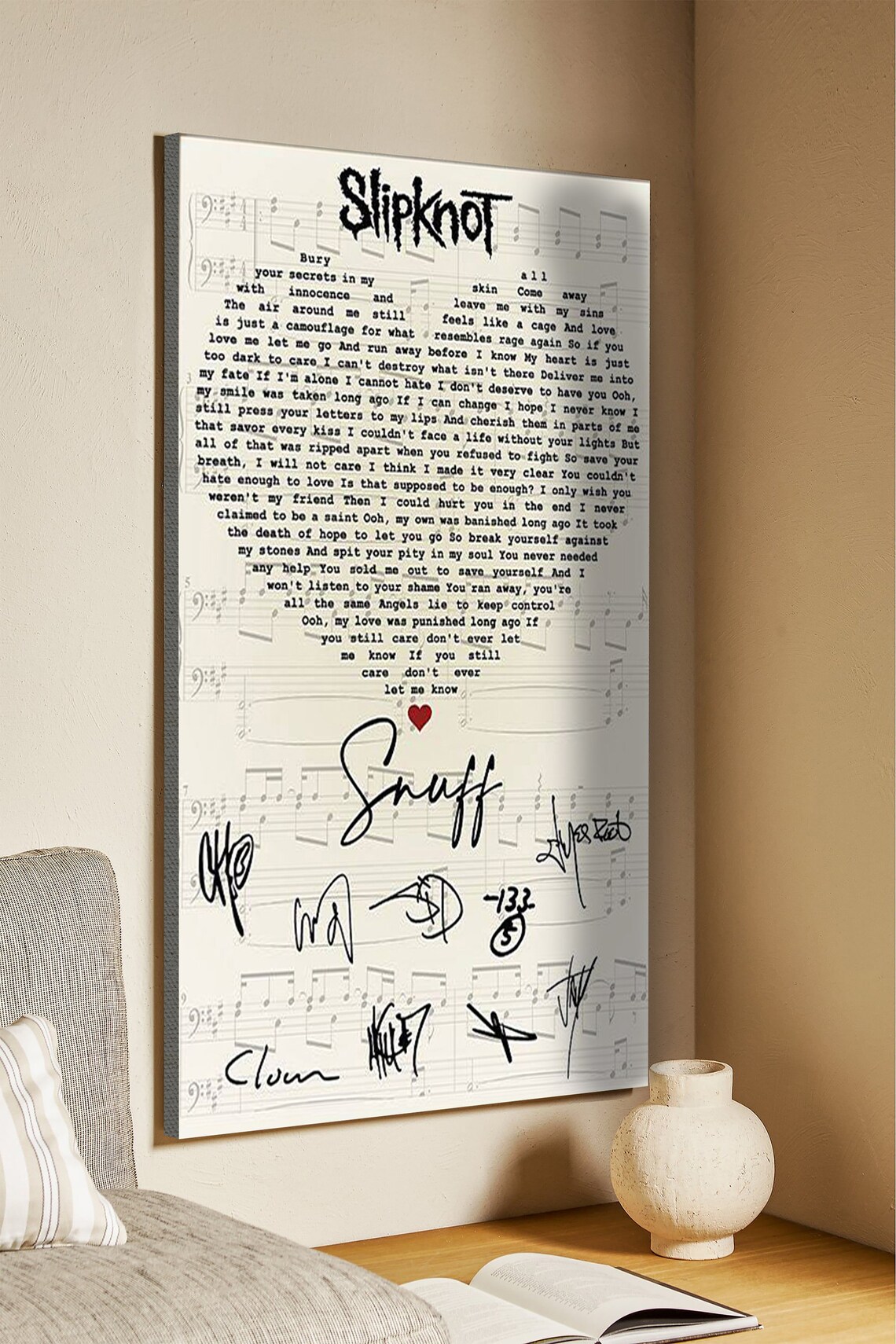 Slipknot Snuff Lyrics Poster Music Poster Song Lyrics Etsy