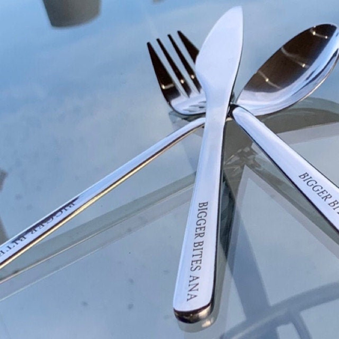Personalized Spoon and fork set Personalized dinner set Etsy