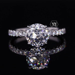 Antique 2 CT Jubilee Cut Colorless Moissanite Ring, Vintage Style Engagement Ring, Wedding Ring, Handmade Jewelry, Propose Ring, Gift Ring