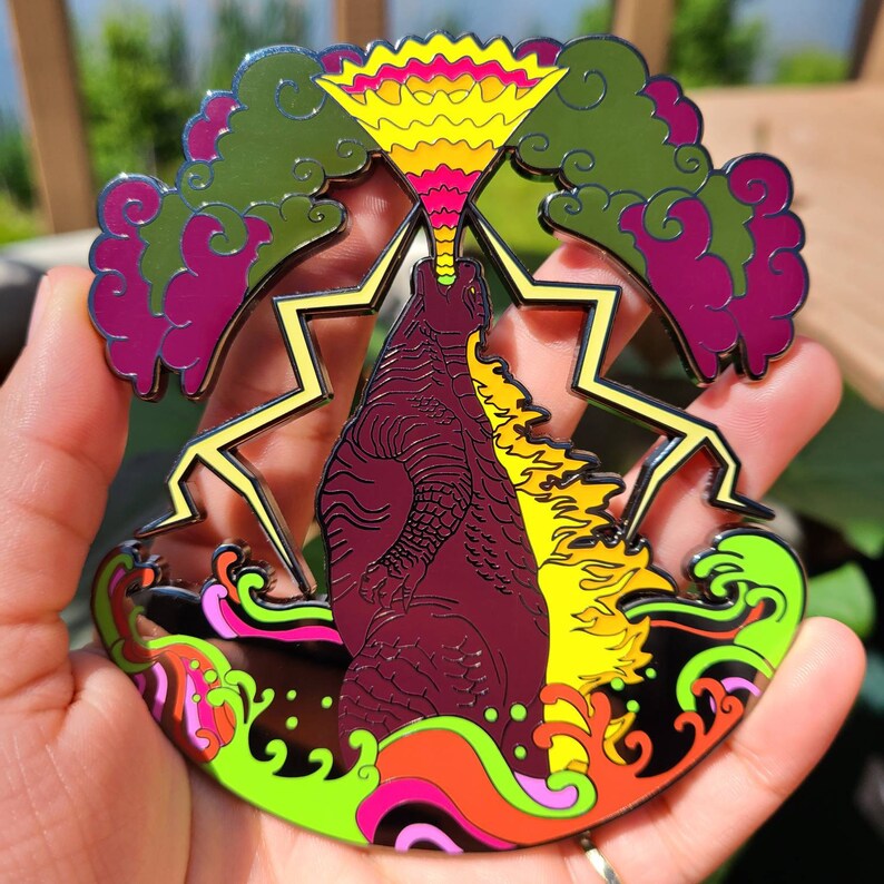 Limited Edition Godzilla Hard Enamel Pin Giant Pin Glow in | Etsy