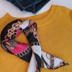 Square Scarf for Women, Silk Scarf, Neck Scarf, Head Scarf, Floral Scarf