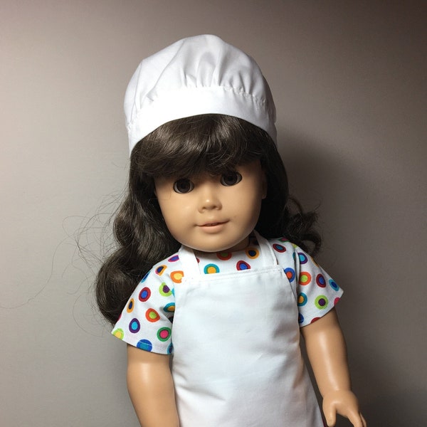 Baker's Hat and Apron for 14 inch or 18 inch Soft Body Dolls
