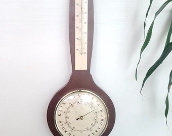 Vintage Banjo Style Barometer Wall Hanging Weather Station Decor