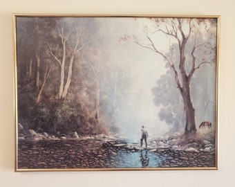 Vintage Australian Landscape Wall Decor - Framed Art Print By Kevin Best - 72cm