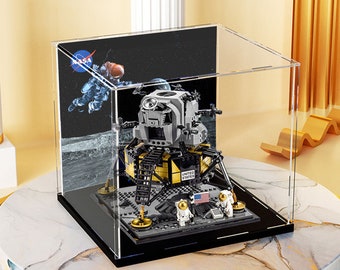 Acrylic display case compatible with Apollo 11 Lunar Lander 10266, 3mm thickness dust-proof theme background case (Model is NOT included)